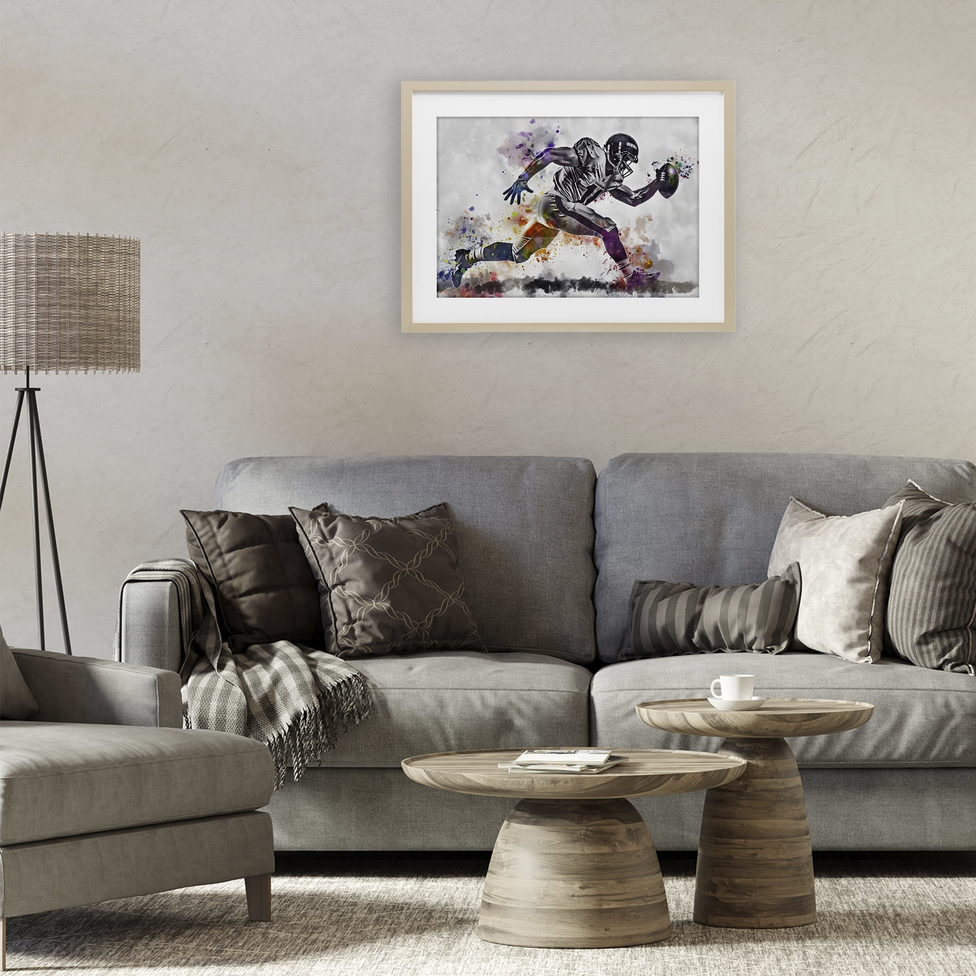 Stupell Industries Endurance Football Sprint Birch Framed Print Under Glass, design by Creative Studio