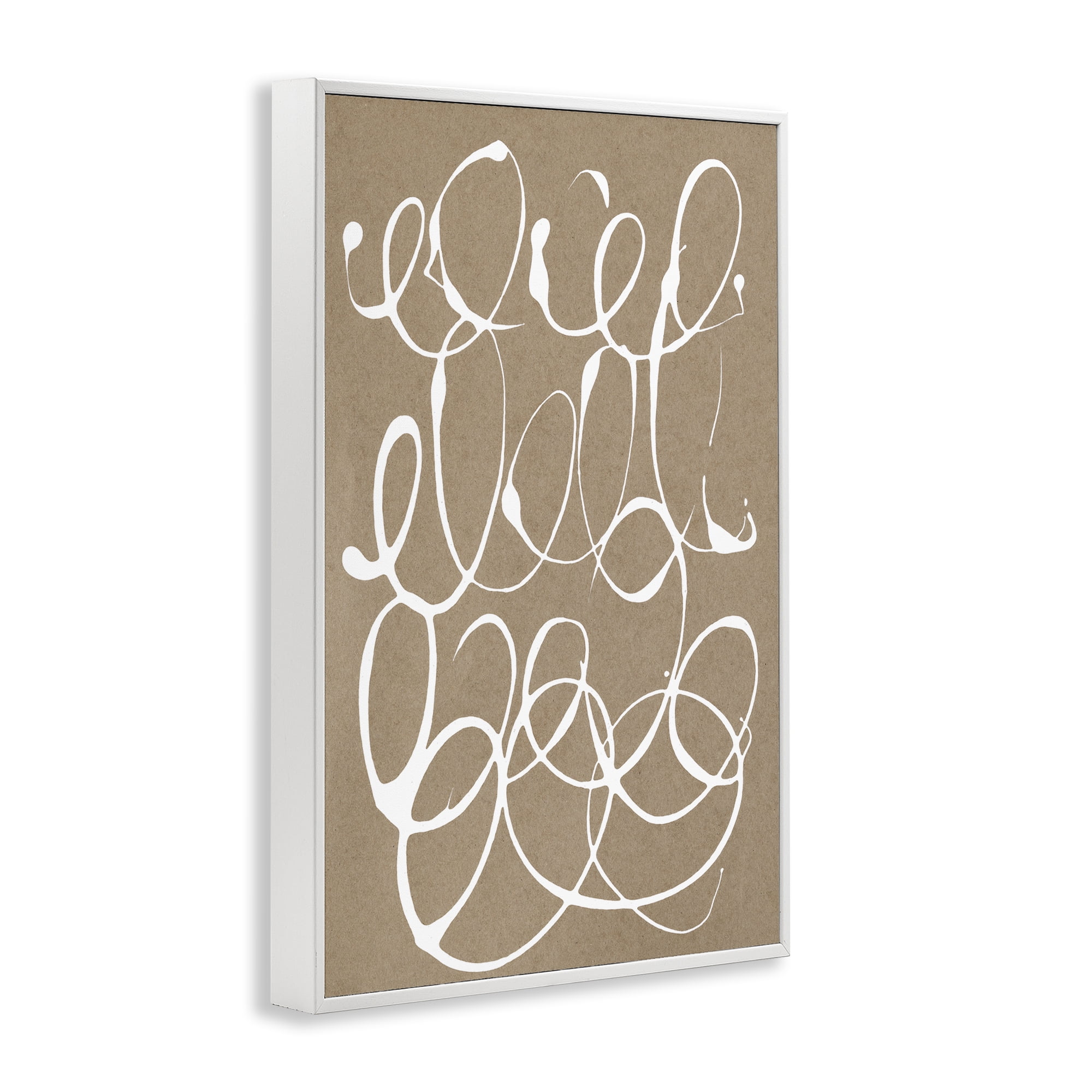 Stupell Industries Scribbled Taupe Circles White Framed Giclee Art, design by Susan Bryant