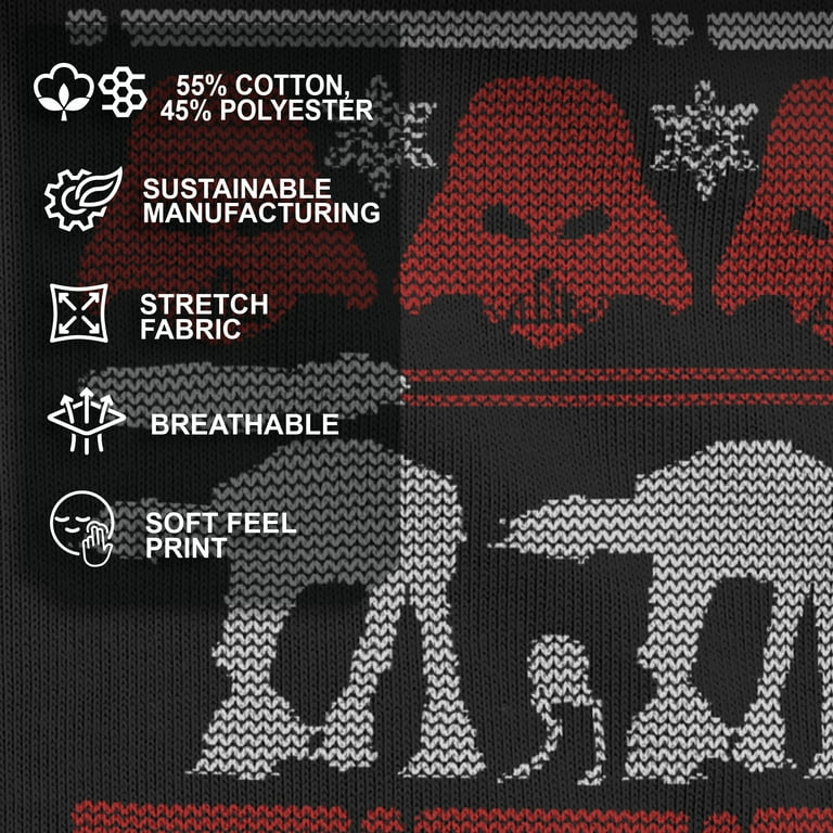 Star Wars Men's Ugly Christmas Sweater, Black Sweatshirt, Darth