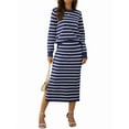thumbnail image 2 of 2 Piece Skirts Sets for Women Fall Fashion Striped Sweater Midi Dress Knit Lounge Travel Winter Clothes Blue & White S, 2 of 9