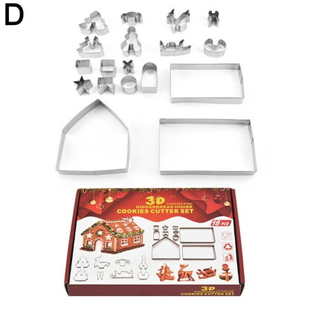 

Christmas Gingerbread House Biscuit Cutter Stainless Steel Cookie Mould DIY UK M3R3