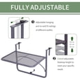 thumbnail image 3 of Table Suspendue de Balcon Réglable pour Rambarde, Bureau de Service Extérieur en Métal pour Petits Espaces, Réglage à 3 Niveaux de Hauteur et de Largeur de Rail, Table Basse de Patio Grise, 23.6 Pouces L x 22 Pouces L x 19.7 Pouces H, 3 of 7