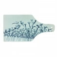 thumbnail image 1 of Flower Cutting Board, Various Sized Flowers in Nature Bottom to Top X-ray Image Creative Design, Decorative Tempered Glass Cutting and Serving Board, Wine Bottle Shape, Teal White, by Ambesonne, 1 of 1