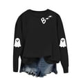 thumbnail image 2 of Jsaierl Womens Halloween Sweatshirts Spooky Pumpkin Ghost Graphic Sweatshirt Soft Crewneck T-shirt Long Sleeve Holiday Pullover Tops Halloween Party Supplies, 2 of 8