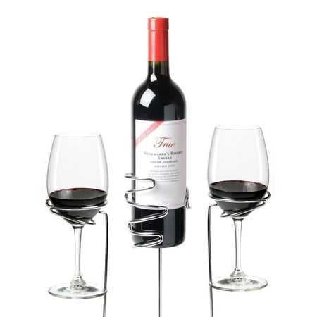 Wine Sticks Glass and Bottle Holder, 3 Piece Set