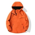thumbnail image 4 of jtjvou Athletic Jacket Women Raincoat Lightweight Fall Packable Rain Coat Windbreaker Trendy Outdoor Jackets with Pockets Solid Color Rain Jackets Waterproof with Hood Orange XXL, 4 of 5