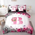 thumbnail image 1 of Erosebridal Letter Initial Bed in a Bag Full size,Monogrammed Personalized Bed Set,Flower Decor,Reversible,7pcs, 1 of 1