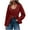 Burgundy, variant on Women Twill Blazer Jacket Business Work Casual Blazers Button Down Scoop Neck Split Hem Fitted Cardigan Jackets Blue