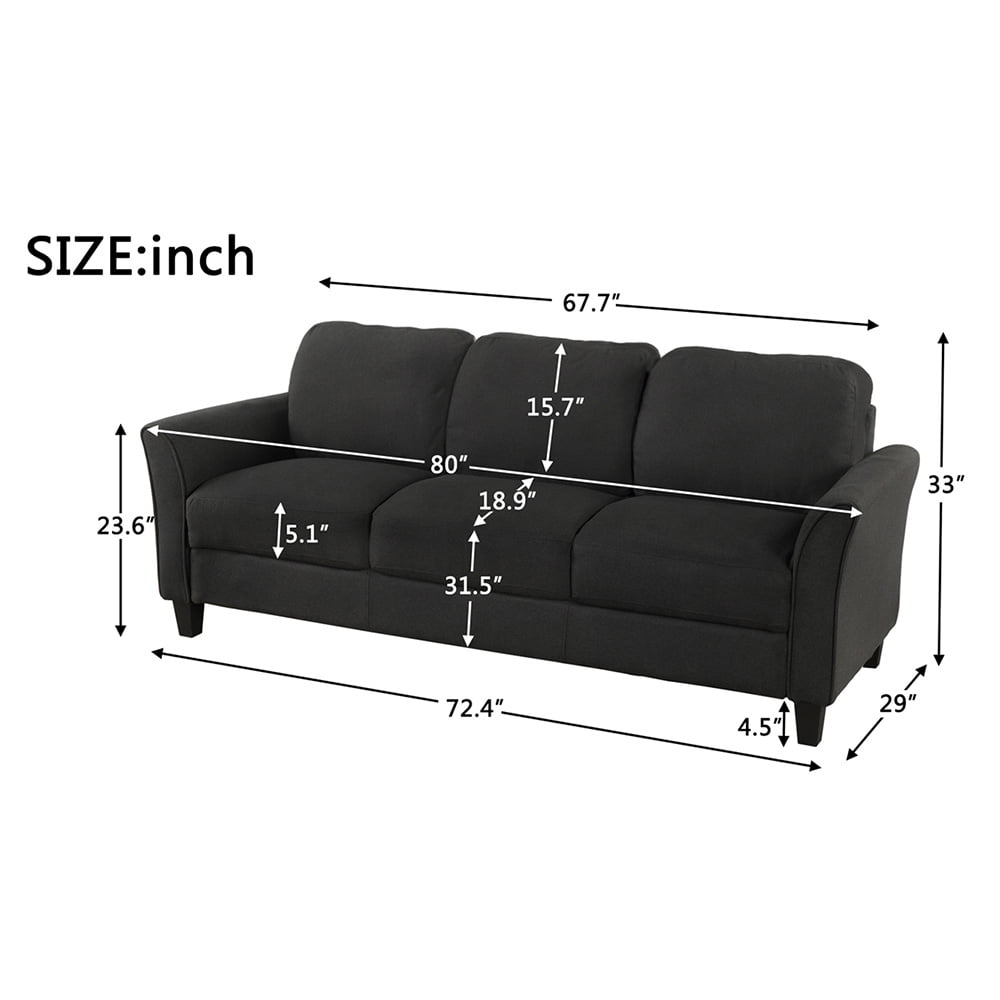 Kepooman Fabric Sofa Chair, Living Room Armrest Single Sofa, Recliner Sofa with Curled Handrails and Nail Head Trim, Brown Kepooman Fabric Sofa Chair, Living Room Armrest Single Sofa, Recliner Sofa with Curled Handrails and Nail Head Trim, Brown