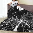 thumbnail image 6 of Salouo Futuristic Moonlit Cityscape Print Bed Blankets,Flannel Blanket Comfortable Air Conditioning Blanket Lightweight Blanket for Sofa Bed Travel & Couch -80"x60", 6 of 8