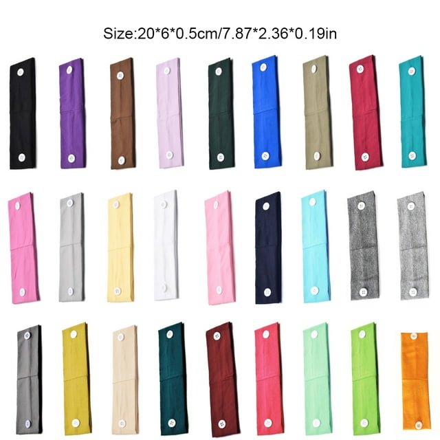 Button Headband Holder Solid Good Elasticity Relieve Ear Pain Good Fixation Sport Scarf Classic Headcloth Sweat Absorption Men Type 1