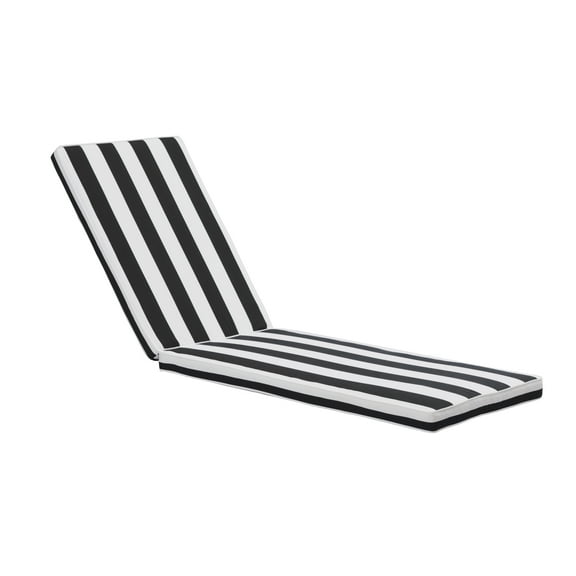 1Pcs Outdoor Lounge Chair Cushion Replacement Patio Funiture Seat Cushion Chaise Lounge Cushion-Black/White Stripe