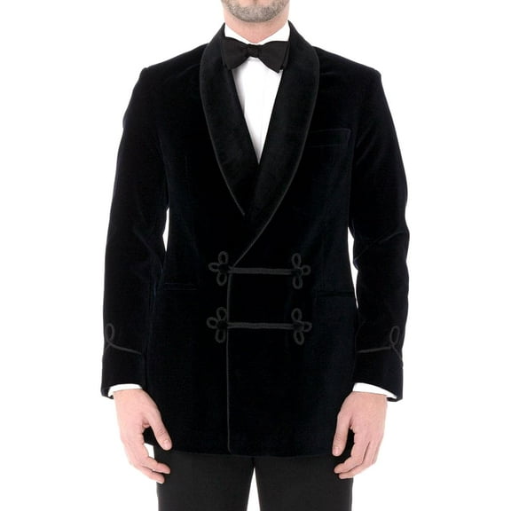Men's Velvet Blazer Shawl Lapel Velour Suit Jacket Tuxedo Jackets Black for Wedding Prom Party Dinner & All Occasion
