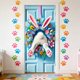 thumbnail image 4 of Decoraciones de Pascua, adornos de Pascua, regalos de Pascua, cortina de puerta de Pascua, decoración de conejos y huevos de Pascua, cubierta de puerta de festival, cubierta de puerta de fibra de poli, 4 of 6