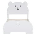 thumbnail image 4 of Churanty Cute Twin Size Kids Bed Frame, Wood Platform Bed with Bear-Shaped Headboard and Footboard for Teen Boys Girls,White, 4 of 9