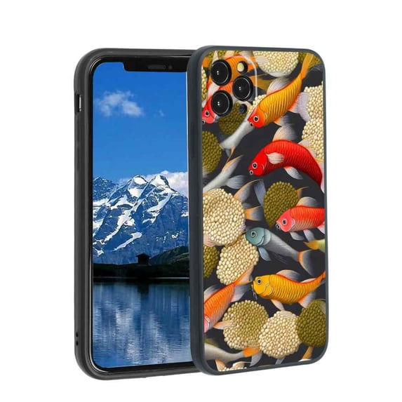 Compatible with iPhone 11 Pro Max Phone Case, Japanese-Style-Koi-fish-3 Case Silicone Protective for Teen Girl Boy Case for iPhone 11 Pro Max