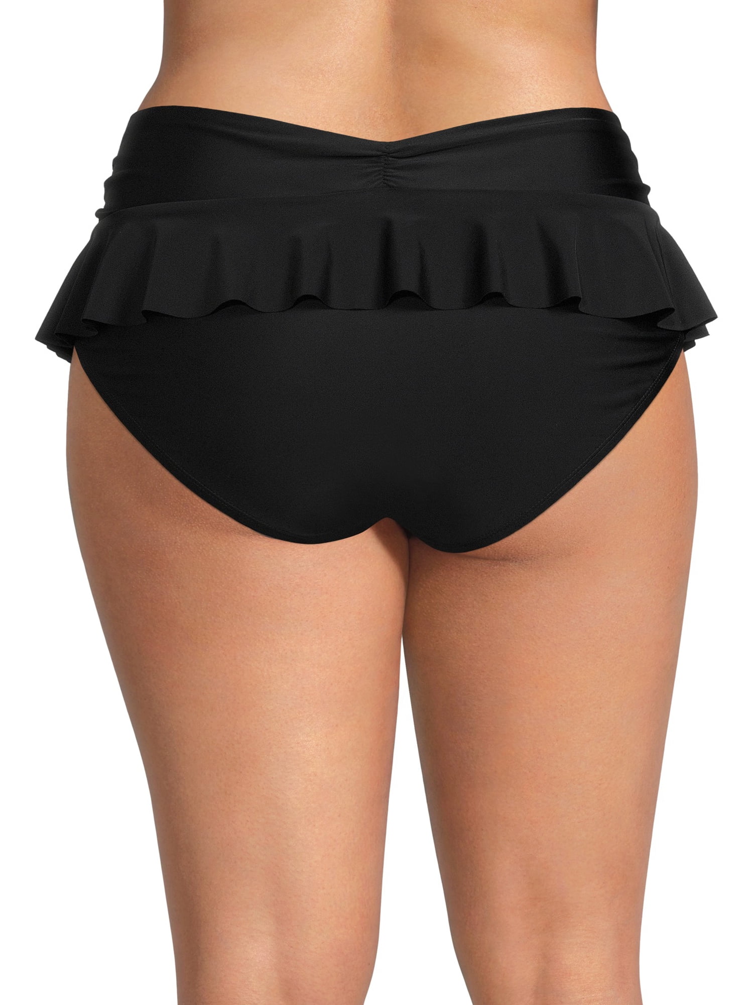 Women's Ruffle Black Bikini Bottom