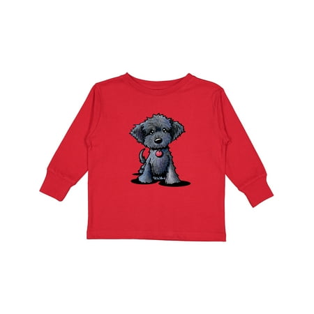 

Inktastic Black Doodle Puppy Boys or Girls Long Sleeve Toddler T-Shirt