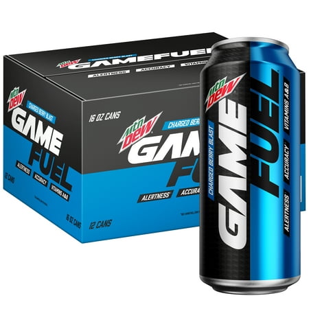 Photo 1 of (12 Cans) MTN DEW GAME FUEL, Charged Berry Blast, 16 fl oz EXP. 9/12/22