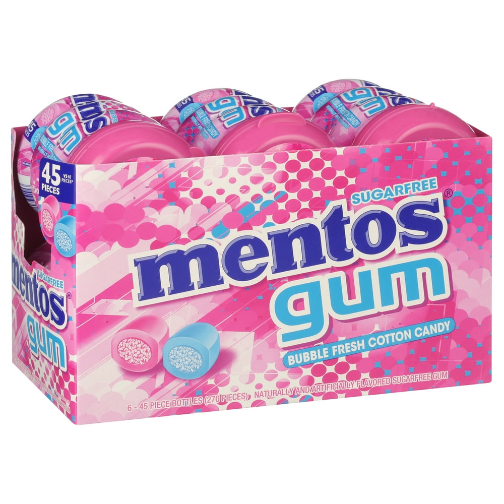 mentos gum bubble fresh cotton candy sugar free
