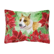 Carolines Treasures CK1293PW1216 American Staffordshire Poinsettas Canvas Fabric Decorative Pillow 12H x16W multicolor