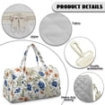 thumbnail image 6 of Garronmavis Large Quilted Duffle Bag for Women, Floral Weekender Travel Bag Overnight Bag with Zipper Pocket, Luggage Sleeve for Airplane Travel Multi-Use Carry On Shoulder Bag, 6 of 7