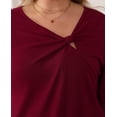 thumbnail image 5 of Daystry Women's Plus Size Short-Sleeve Tie Tops Tunic Wrap Sweetheart Lightweight Tee, 5 of 14