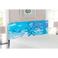 thumbnail image 2 of Fleur de Lis Headboard, Illustration of Lily Flower Like Frozen Heredic Nobility Emblem Queenly Style Print, Upholstered Decorative Metal Bed Headboard with Memory Foam, Full Size, Blue, by Ambesonne, 2 of 4