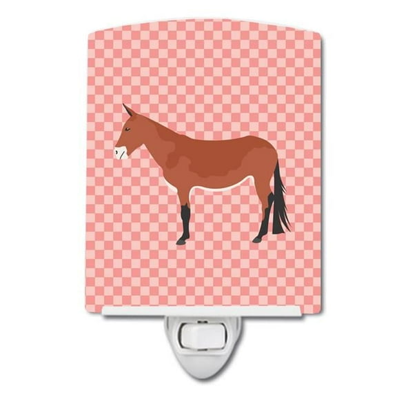 Mule Pink Check Ceramic Night Light