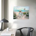 thumbnail image 4 of EastSmooth Large Wall Art for Living Room Décor Beach Picture Wall Art Modern Framed Sea Seaside Bicycle Canvas Print Seascape Artwork Ocean for Home Bedroom Teal Aqua 16x12in, 4 of 6