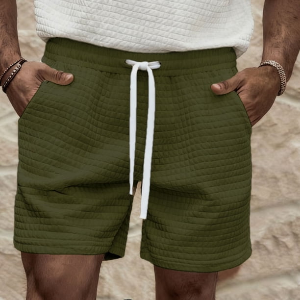 Ceisia Men's Waffle Knit Casual Shorts with Elastic Drawstring Waist & Side Pockets Gifts