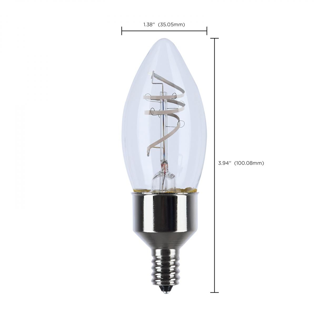 Satco S11525 B11 LED Light Bulbs 4W 120V 2700K E12 Candelabra Base Dimmable (6 Pack)