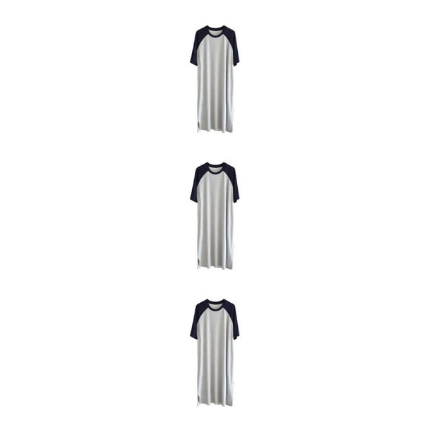 Camisón Raglan Qarigey Gris oscuro Pijama de manga corta Transpirable Ligero