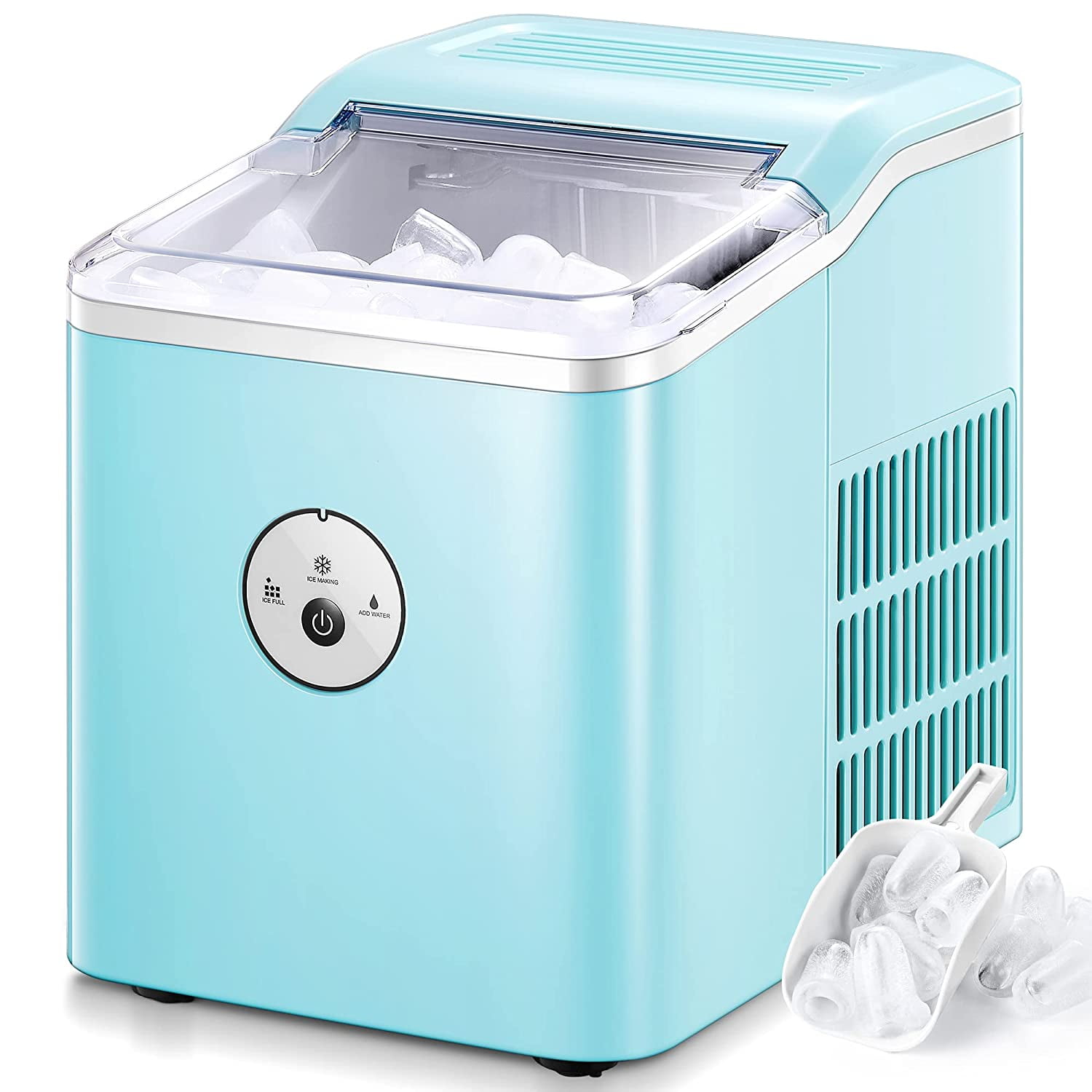 AICOOK Ice Maker Countertop 28 lbs. 9 Ice Cubes Ready in 5 Minutes Blue