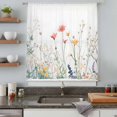 thumbnail image 5 of Spring Floral Botanical Sheer Curtains 45 Inches Long, Farmhouse Flowers Light Filering Curtains, Breathable Simi Curtain Privacy Drapes for Kitchen Bathroom Lightweight Small Window Treatment, 5 of 9