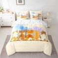 thumbnail image 3 of Manfei Watercolor Corgi Twin Bedding, Splash Ink Bedding Comforter Set, Cream Orange, Stars Reversible, 7-Piece, 3 of 6