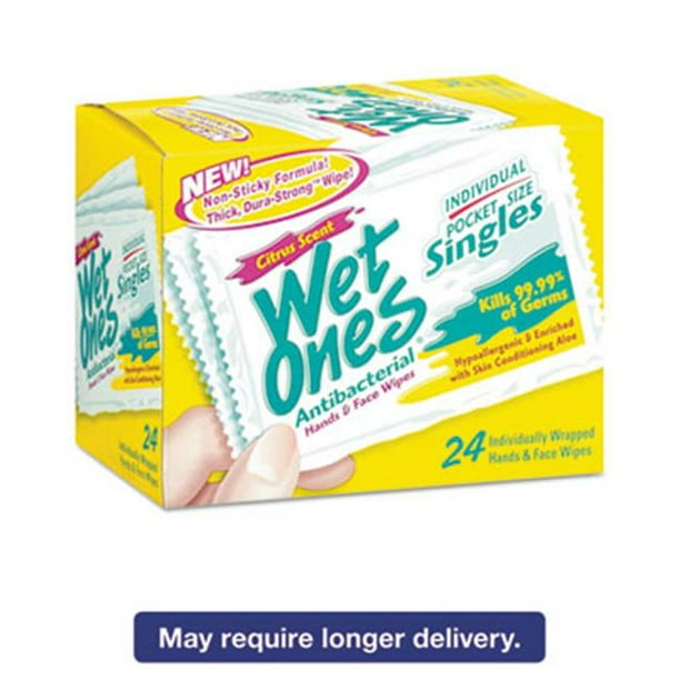 Wet Ones 04730R0 3,06 x 7,5 Po Serviettes Humides Antibactériennes&44; 24 par Boîte - Boîte de 10