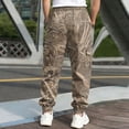 thumbnail image 5 of Havenx Camo Baggy Cargo Pants for Men Maple Leaf Print Elastic Waist Tapered Cargo Joggers with Pockets Straight Wide Leg Joggers Hunting Casual Fashion Loose Fit Y2k Clothing,Deep Green M, 5 of 5