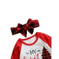 thumbnail image 5 of Seyurigaoka 4Pcs Christmas Baby Girls Boys Outfit, Long Sleeve Romper, Plaid Pants, 5 of 7