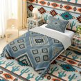 thumbnail image 2 of Erosebridal Aztec Aesthetic Twin Comforter Sets, Blue Beige Bedding Set, Gray Reversible 2-Piece, 1 Comforter and 1 Pillowcase, 2 of 6