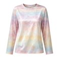 thumbnail image 4 of IMENGL Women Long Sleeve Shirts Basic Tie Dye Sweat Neck Pullover Casual Loose Long Sleeve Top for Womens,M-XXXXL, 4 of 5