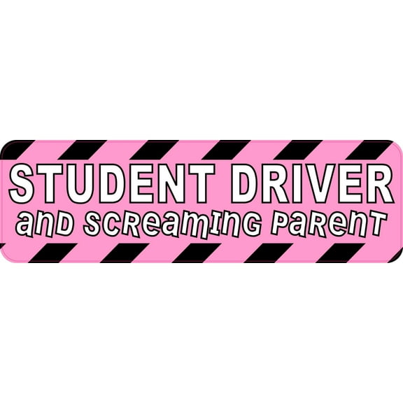 StickerTalk Pink Screaming Parent Student Driver Vinyl Sticker,