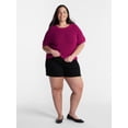 thumbnail image 2 of Terra & Sky Women’s Plus Crewneck Sweater with Short Dolman Sleeves, Midweight, Sizes 0X-5X, 2 of 5