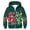 Dark Green, variant on 67 shirt G'irls Cartoon Print Hooded Zip Up Jacket Long Sleeve Athletic Outerwear For K'ids Casual Warm Lined Coat
