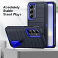 thumbnail image 6 of AUshell for Samsung Galaxy S24 Plus Case (6.7" 2024) with Foldable Kickstand, Anti-slip Tri-layer Rugged PC Frame/Back Silicone Shell Heavy Duty Protective Military-grade Shockproof, Darkblue/Darkblue, 6 of 8