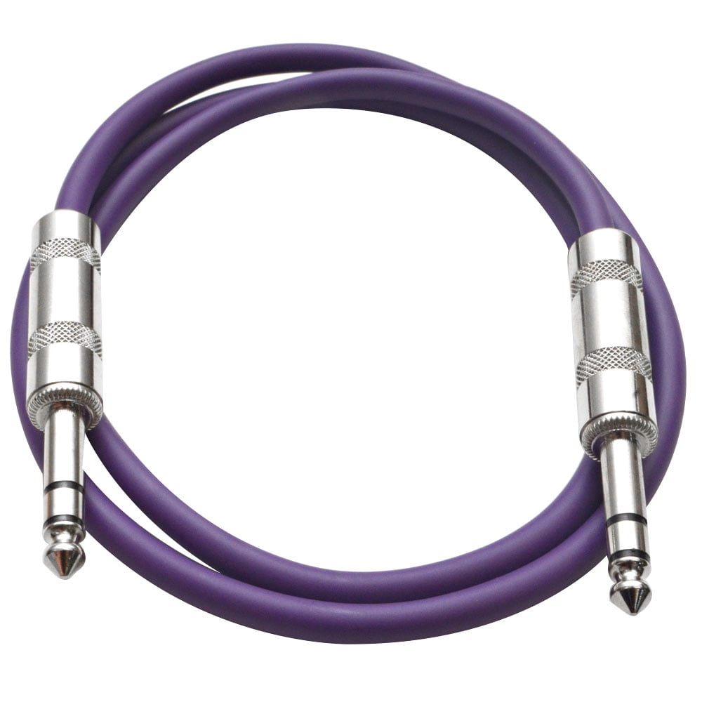 Seismic Audio SATRX-3 ¼” Balance TRS Male to Male Electric Patch Power Amplifier Cord / Audio Instrument Cables, Oxygen Free Copper Conductor, Essential Interconnect, 3 Ft, 6 Pack, Multi-Color