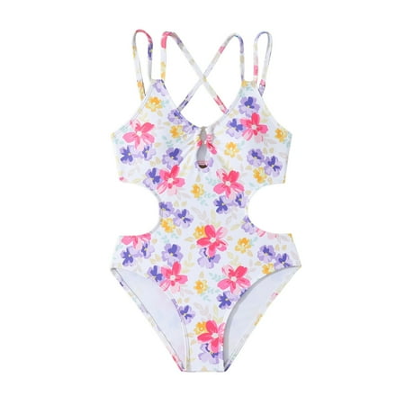 Girls  Swimwear Girls One Piece Swimsuits Girls Fashion Halter Swimsuit Summer UPF 50+ Quick Dry Beach Bathing Suit