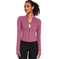 thumbnail image 6 of NELEUS Womens Athletic Jackets Zip Up Yoga Workout Jacket Short Coat Slim Fit With 2 Inner Pockets,Rose Red,US Size S, 6 of 9