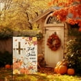 thumbnail image 3 of Fall for Jesus Pumpkins Garden Flag 12x18 Double Sided Fall Autumn Religious Cross Small Yard Flags for Outside Seasonal Flags Farmhouse Yard Garden Outdoor Decor, 3 of 6