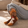 thumbnail image 4 of Thanksgiving Coral Fleece Socks Soft Plush Crew Socks With Heart Pattern Fuzzy Striped Cozy Indoor Home Socks For Women Cute Turkey Design Winter Warm Thick Non Slip Floor Socks Holiday Gift (I), 4 of 4